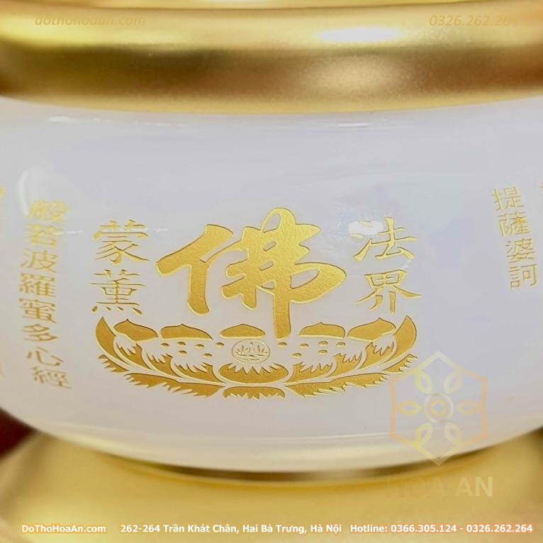 Bát Hương Lưu Ly Trắng Bọc Đồng (4)