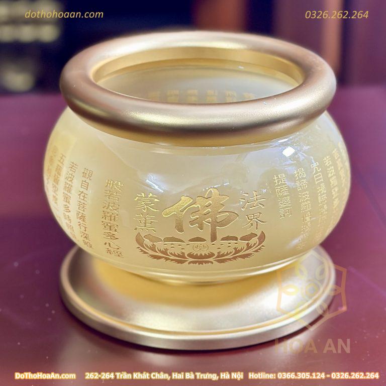 Bát Hương Lưu Ly Vàng Bọc Đồng