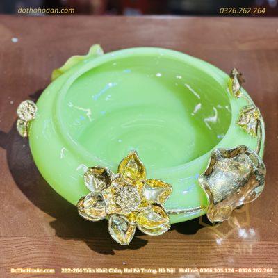 Bát Thả Hoa Minh Đường Tụ Thủy Lưu Ly Xanh