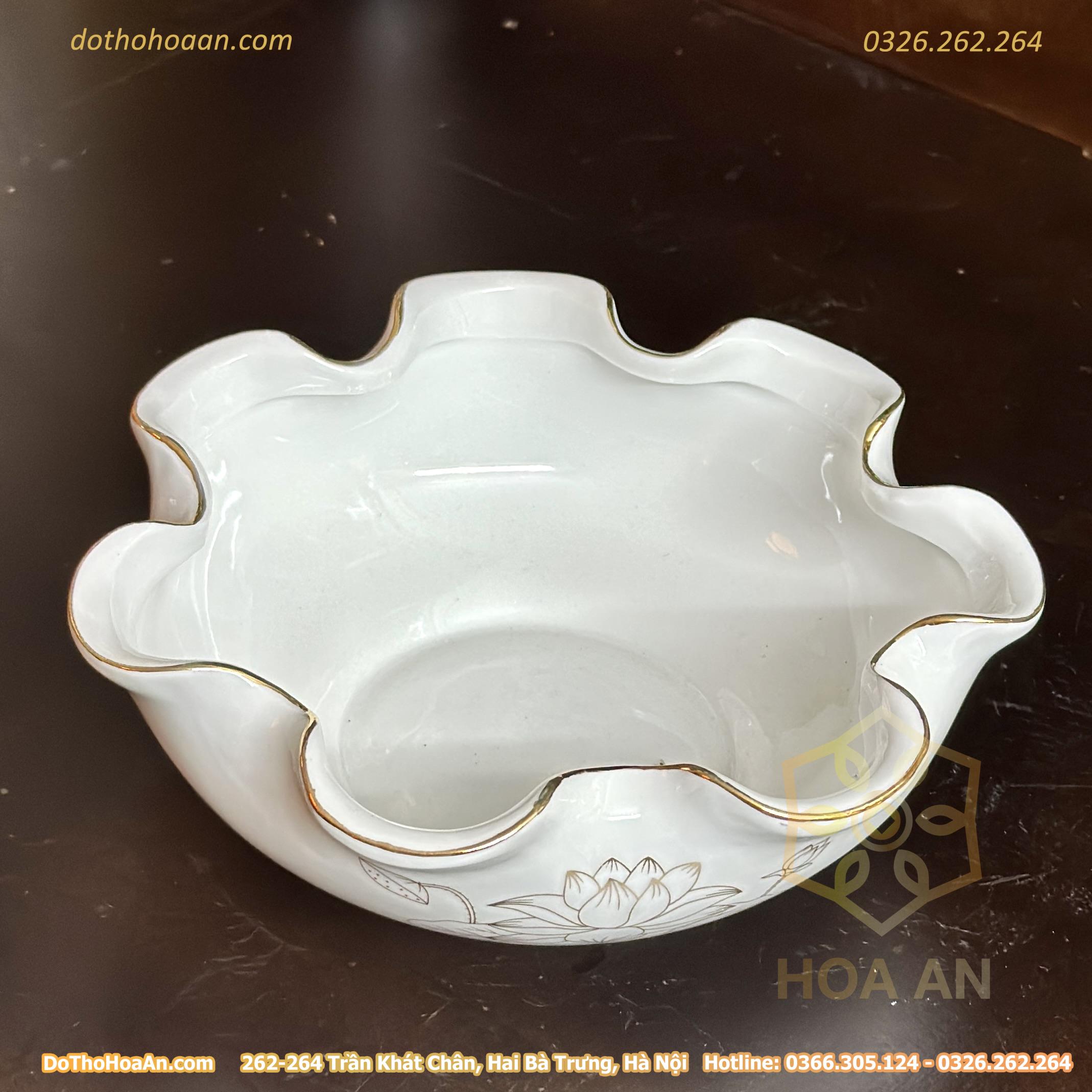 Bát Thả Hoa Minh Đường Tụ Thủy Hoa Sen Bạch Ngọc (2) Bát Thả Hoa Minh Đường Tụ Thủy Hoa Sen Bạch Ngọc