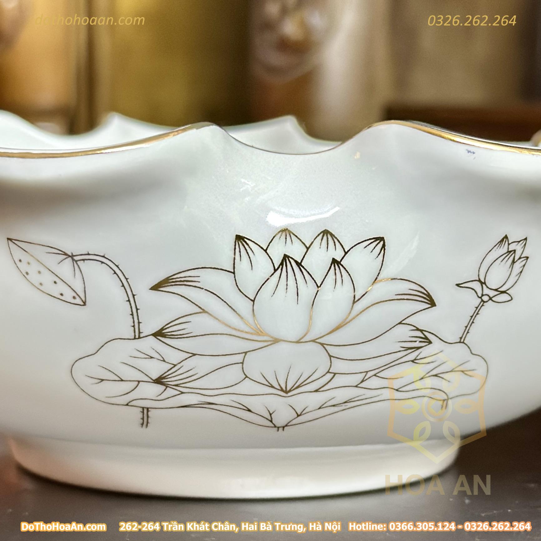 Bát Thả Hoa Minh Đường Tụ Thủy Hoa Sen Bạch Ngọc (3) Bát Thả Hoa Minh Đường Tụ Thủy Hoa Sen Bạch Ngọc