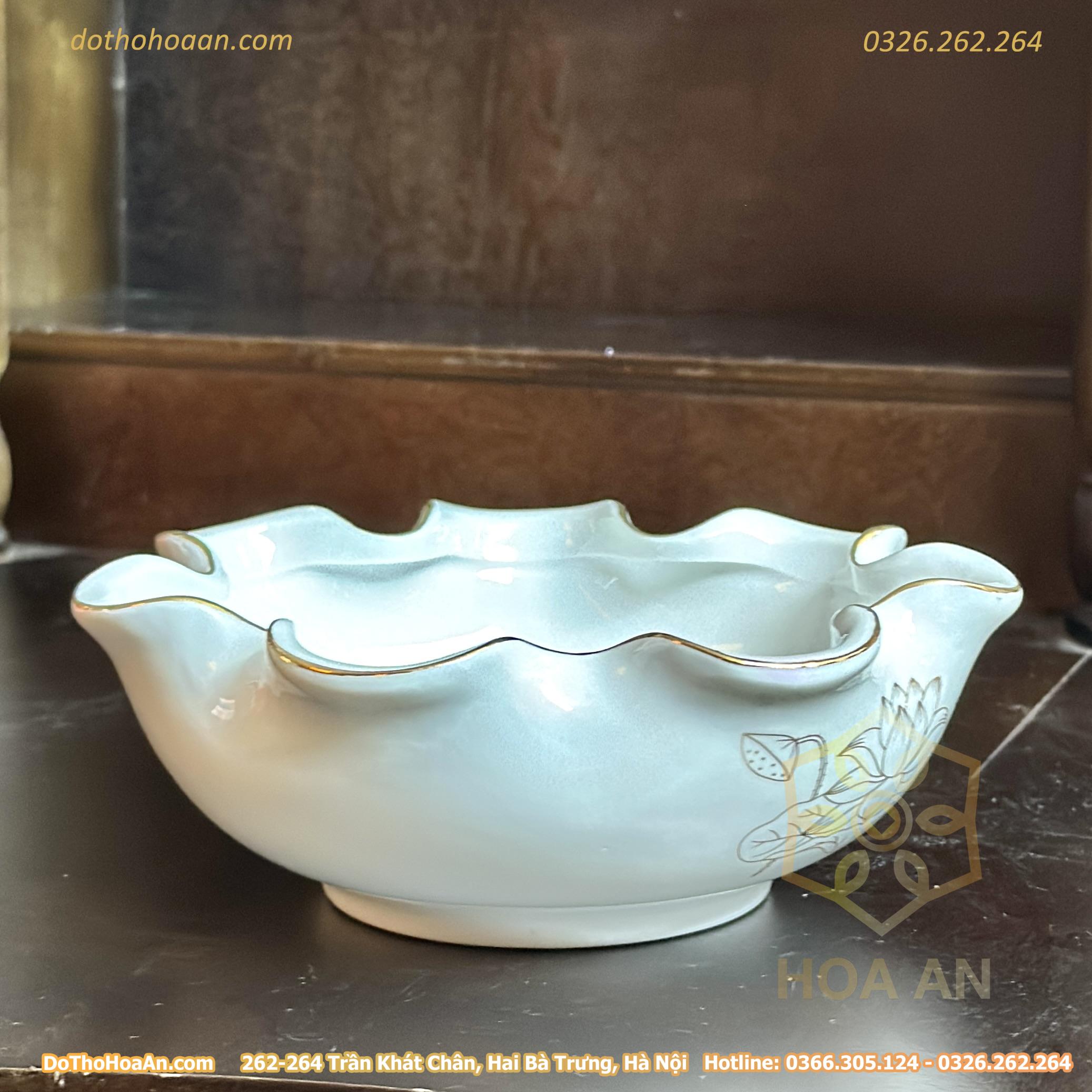 Bát Thả Hoa Minh Đường Tụ Thủy Hoa Sen Bạch Ngọc (4) Bát Thả Hoa Minh Đường Tụ Thủy Hoa Sen Bạch Ngọc