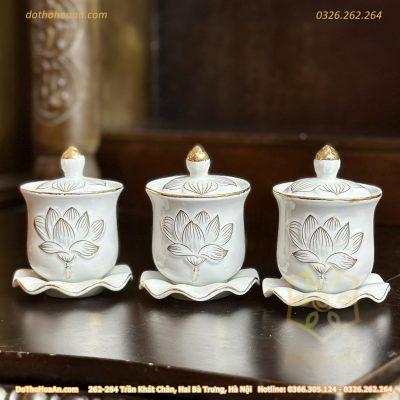 Chóe Thờ Hoa Sen Bạch Ngọc