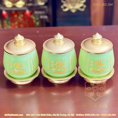 Chóe Thờ Lưu Ly Xanh Bọc Đồng