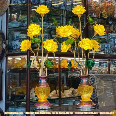 Đèn Thờ Hoa Sen 7 Bông Lưu Ly Thiên Đăng