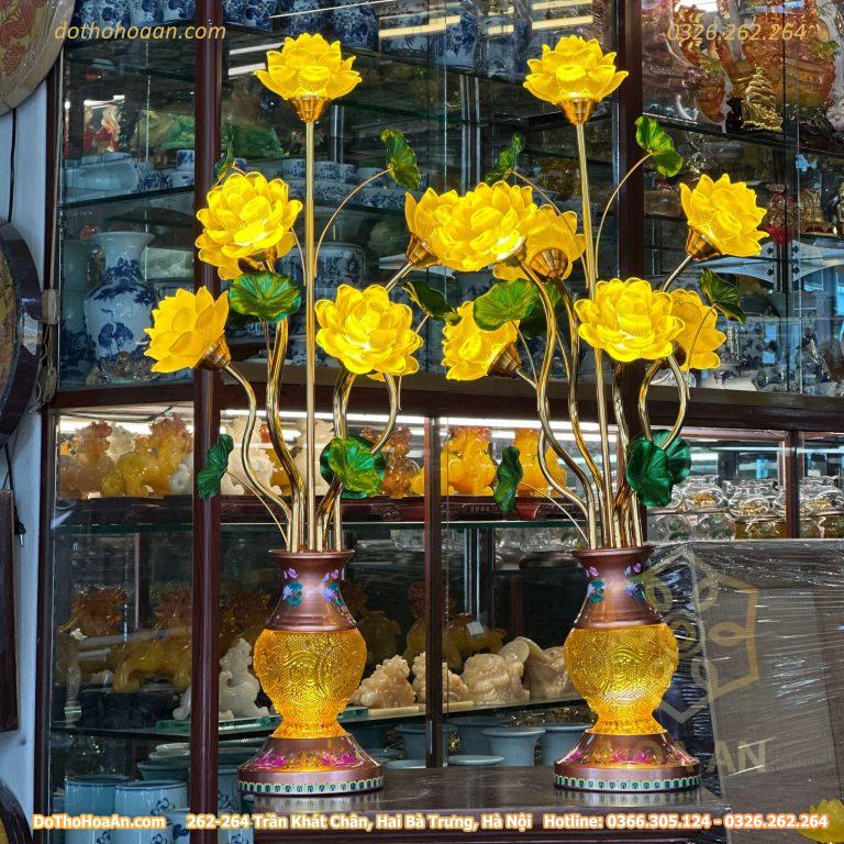 Đèn Thờ Hoa Sen 7 Bông Lưu Ly Thiên Đăng