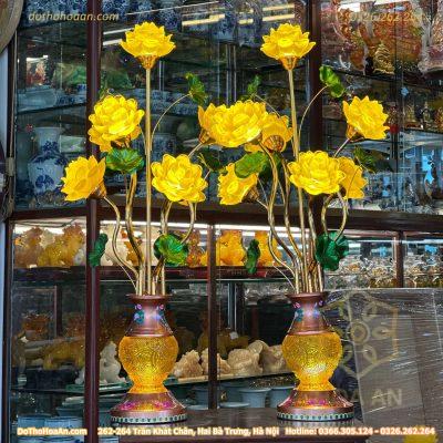 Đèn Thờ Hoa Sen 7 Bông Lưu Ly Thiên Đăng