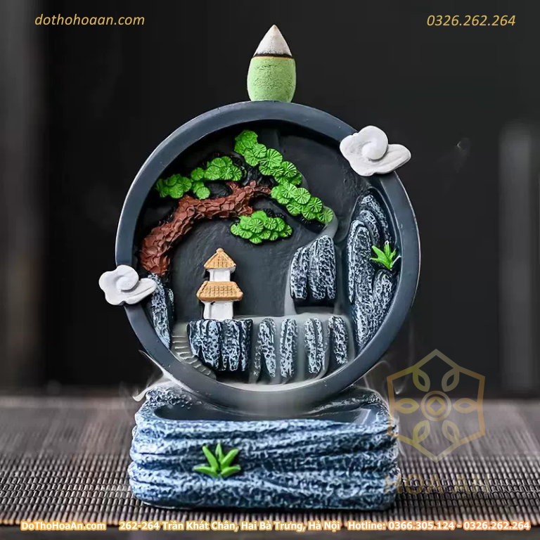 Đốt Trầm Tiểu Cảnh Cây Tùng Mây