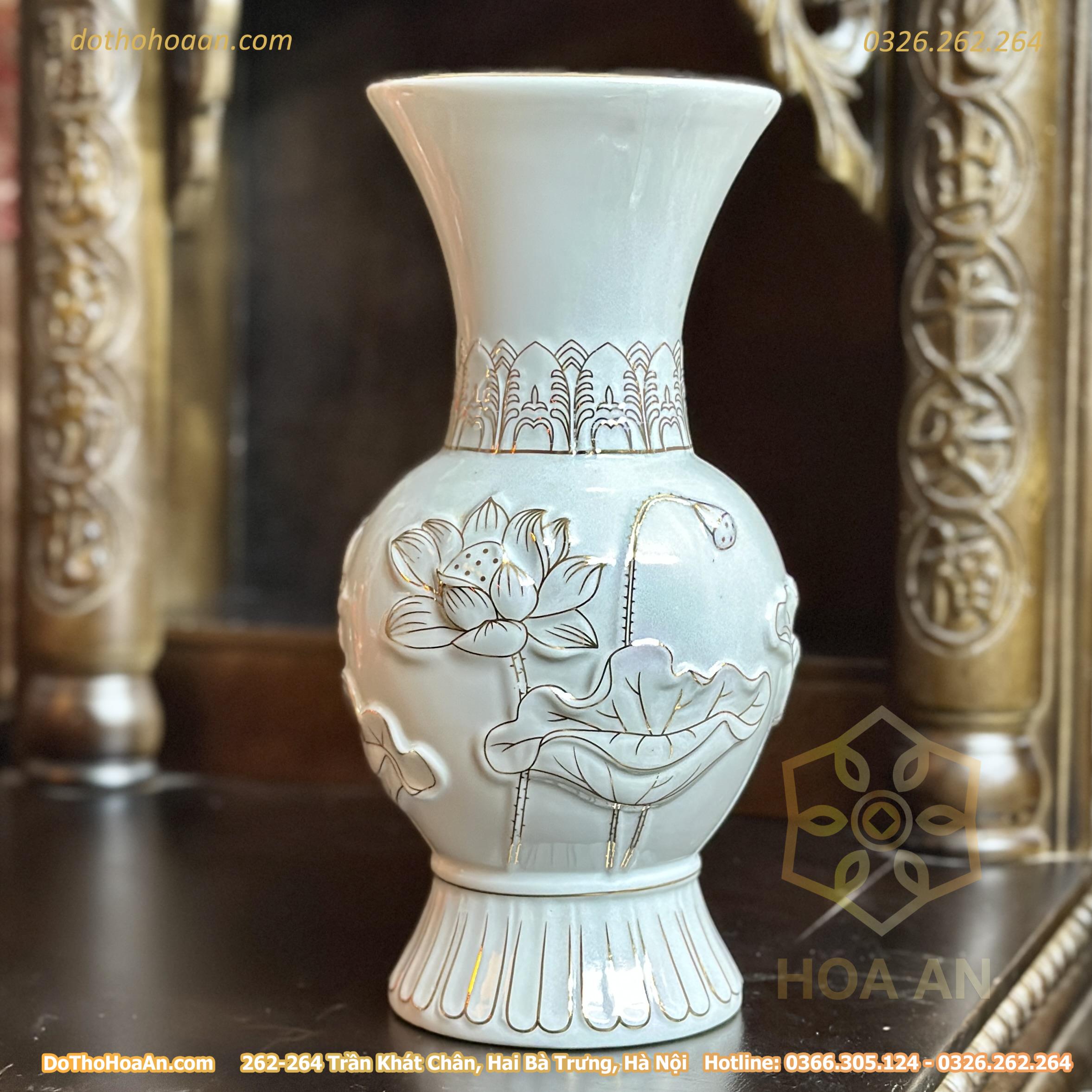 Lọ Hoa Hoa Sen Bạch Ngọc (2)