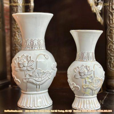 Lọ Hoa Hoa Sen Bạch Ngọc