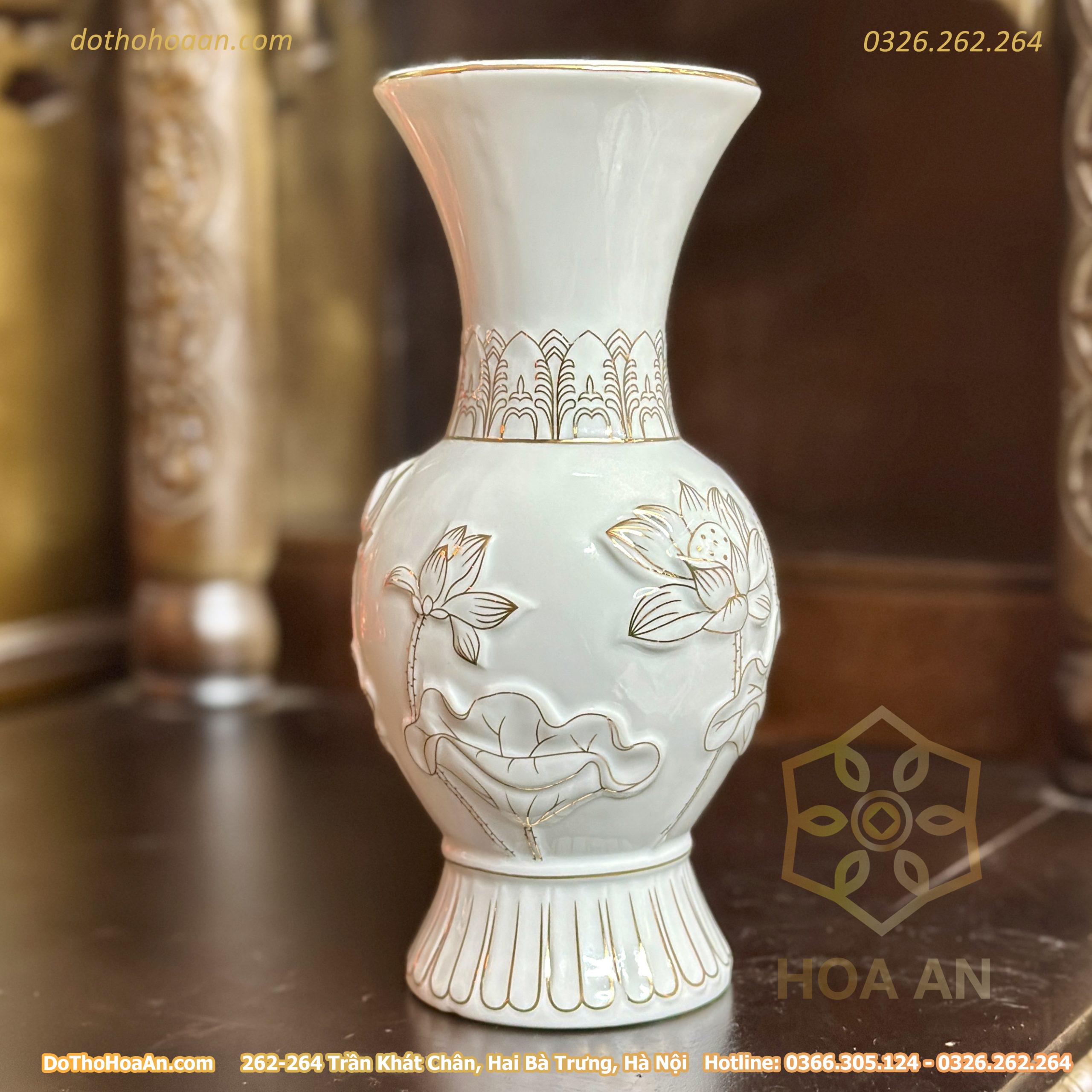 Lọ Hoa Hoa Sen Bạch Ngọc (6)