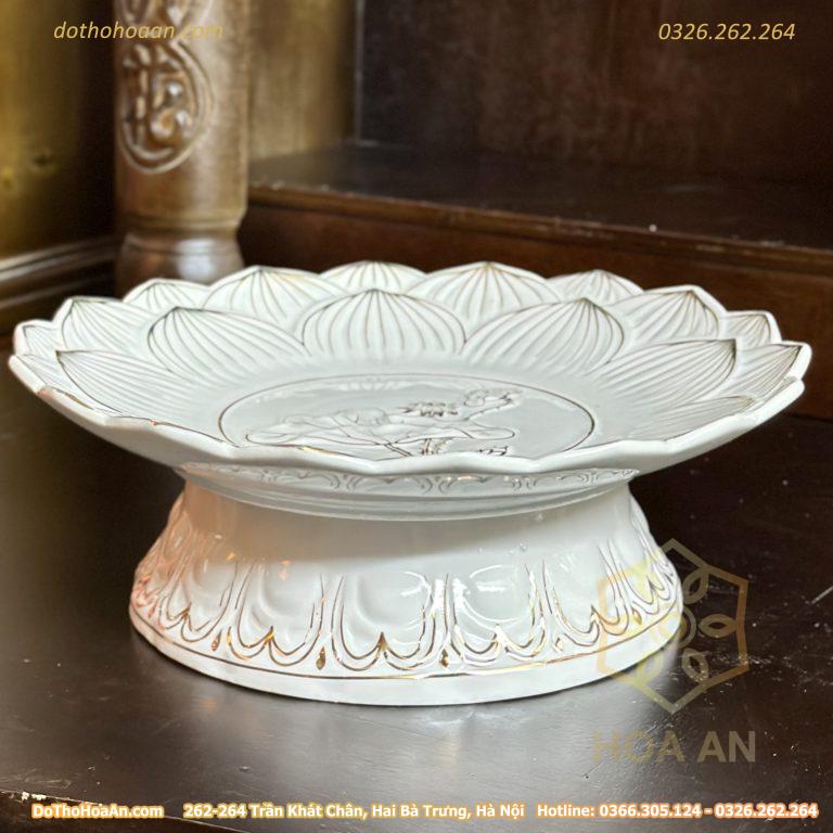 Mâm Bồng Hoa Sen Bạch Ngọc