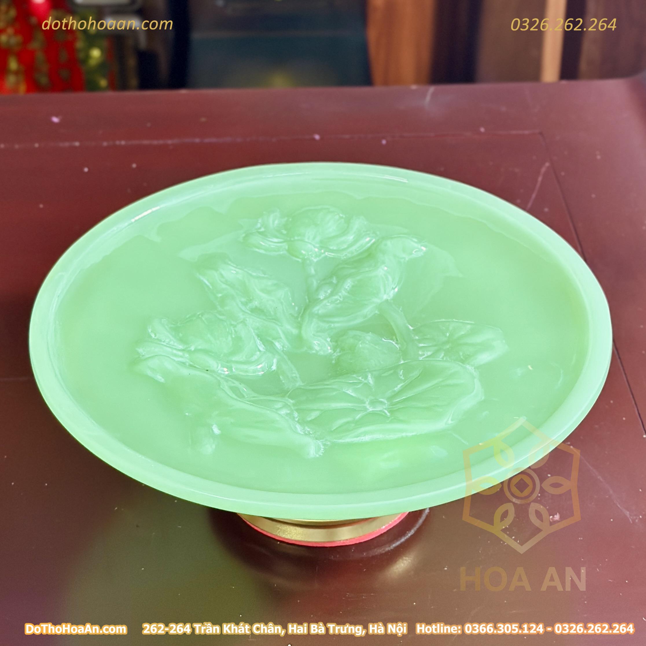 Mâm Bồng Lưu Ly Xanh Bọc Đồng (4)