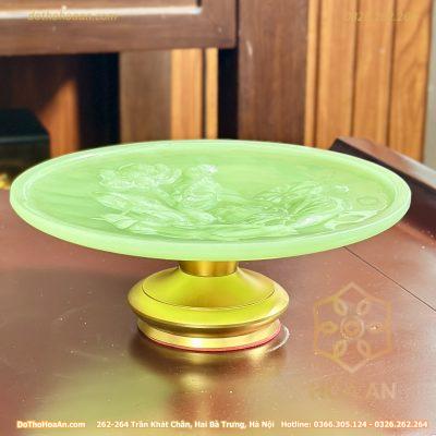 Mâm Bồng Lưu Ly Xanh Bọc Đồng