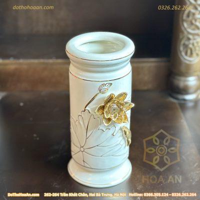 Ống Đựng Hương Bạch Ngọc Kim Sen