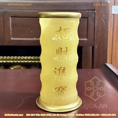 Ống Hương Lưu Ly Vàng Bọc Đồng