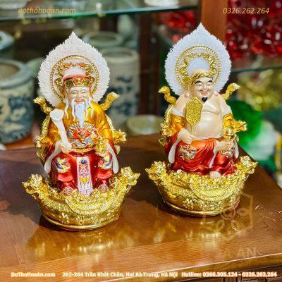 Tượng Thần Tài Thổ Địa Hiệu Ứng Đồng Gấm Đỏ