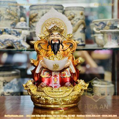 Tượng Thần Tiền Triệu Công Minh Địa Hiệu Ứng Đồng Gấm Đỏ