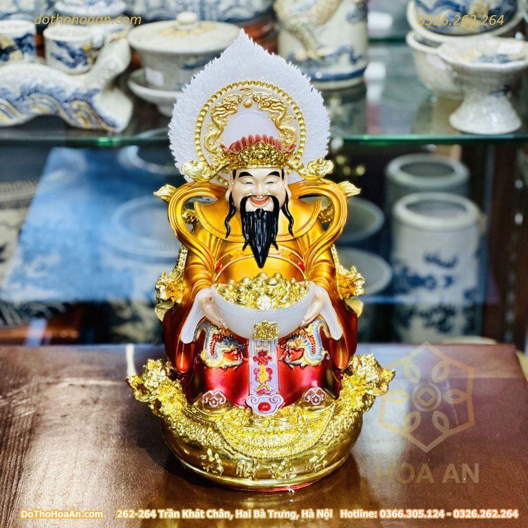 Tượng Thần Tiền Triệu Công Minh Địa Hiệu Ứng Đồng Gấm Đỏ