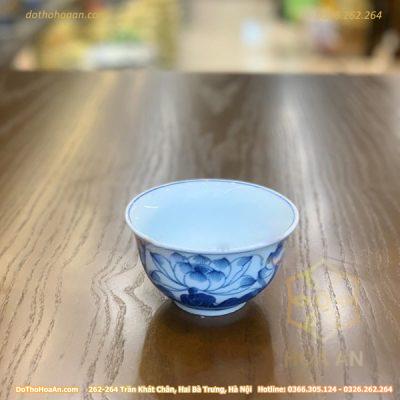 Bát Cơm Cúng/Bát Thờ Hoa Sen Men Lam Bát Tràng
