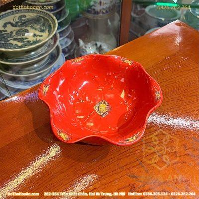 Bát Thả Hoa Sứ Đỏ Bát Tràng3