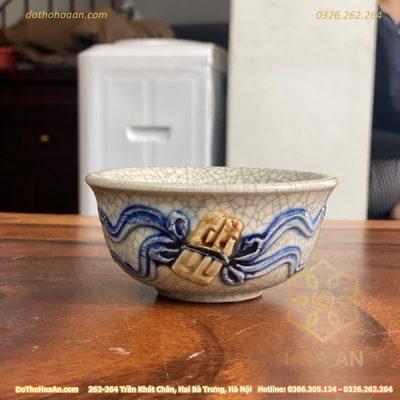 Bát Thờ Rồng Men Rạn Đắp Nổi3