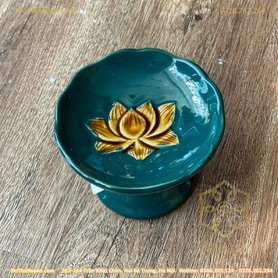 Chân Nến Đắp Nổi Rồng Xanh Lục Bảo