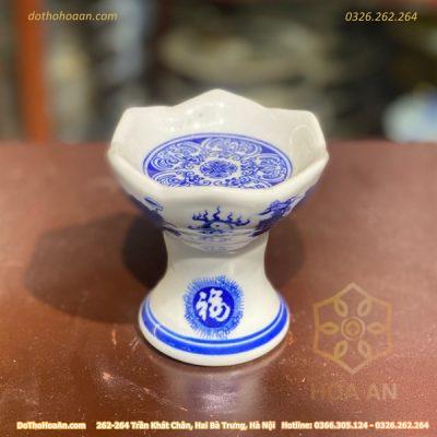 Chân Nến Thờ Bát Tràng Men Lam Cao