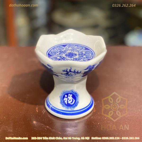 chan-nen-tho-bat-trang-men-lam-cao-cao-8cm(variation) Chân Nến Thờ Bát Tràng Men Lam Cao
