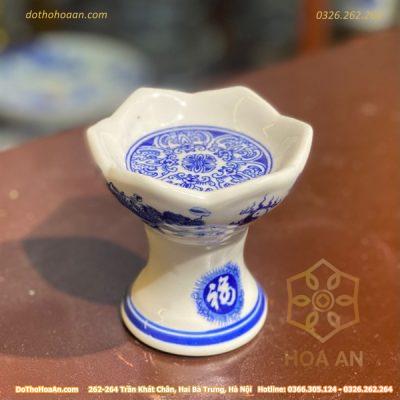 Chân Nến Thờ Bát Tràng Men Lam Cao1