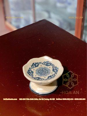 Chân Nến Thờ Men Rạn Vẽ2