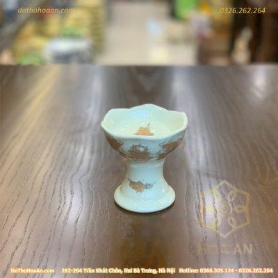 Chân Nến Thờ Men Vàng Ngà Cao