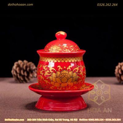 Chóe Thờ Sứ Gấm Đỏ
