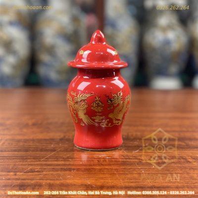 Chóe Thờ Sứ Men Đỏ Bát Tràng