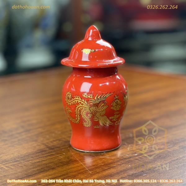 Chóe Thờ Sứ Men Đỏ Bát Tràng1