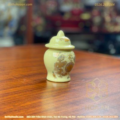 Chóe Thờ Sứ Men Vàng Ngà1