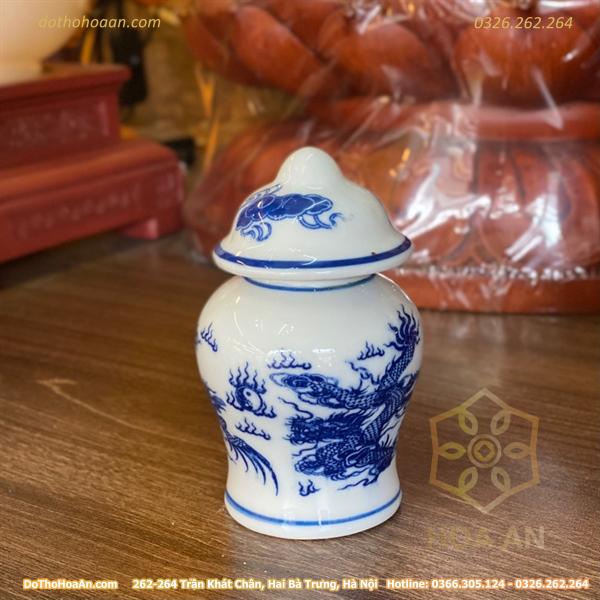 Chóe Thờ Sứ Rồng Men Lam1