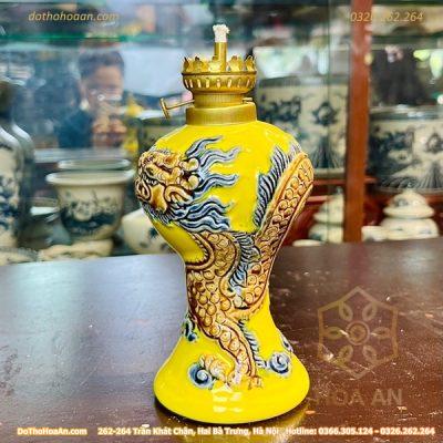 Đèn Dầu Men Vàng Hoàng Kim