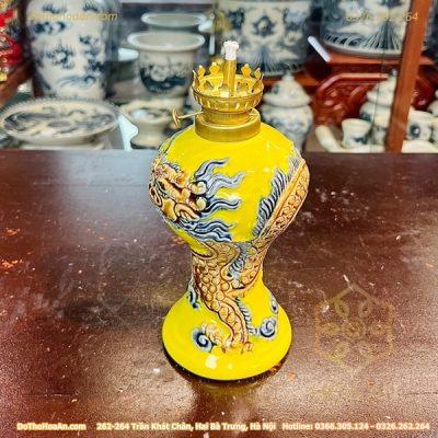 Đèn Dầu Men Vàng Hoàng Kim1