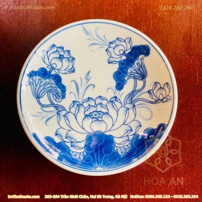 Mâm Bồng Thờ Hoa Sen Men Ngọc Chân Thấp