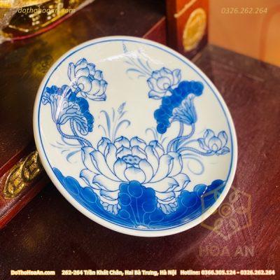 Mâm Bồng Thờ Hoa Sen Men Ngọc Chân Thấp1