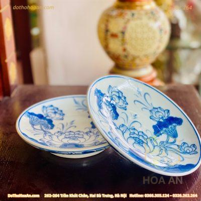 Mâm Bồng Thờ Hoa Sen Men Ngọc Chân Thấp3