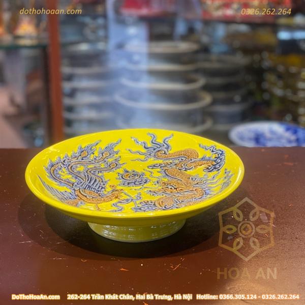 Mâm Bồng Thờ Men Vàng Hoàng Kim Đắp Nổi2 Mâm Bồng Thờ Men Vàng Hoàng Kim Đắp Nổi2