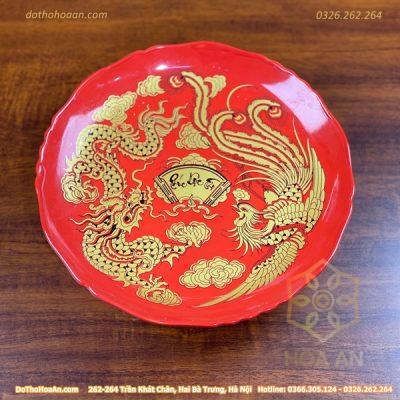 Mâm Bồng Thờ Sứ Men Đỏ Bát Tràng