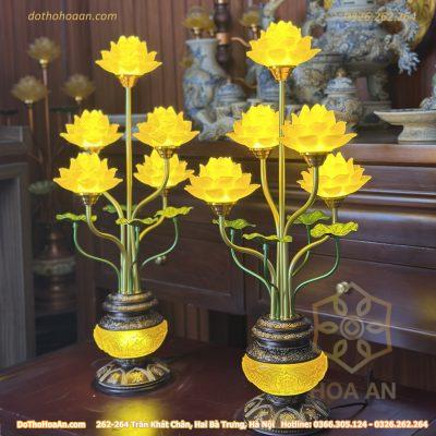 Đèn Thờ 5 Bông Lưu Ly Diệu Quang