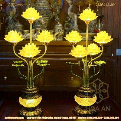 Đèn Thờ 5 Bông Lưu Ly Diệu Quang