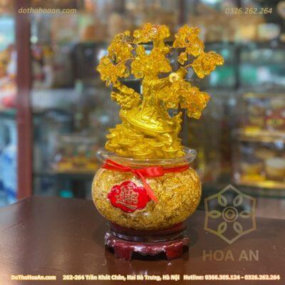 Hũ Kim Tiền Long Quy Cõng Cây Vàng