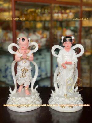Tượng Tiên Đồng Ngọc Nữ Bột Đá Trắng