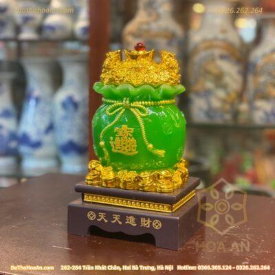 Túi Tiền Vàng Màu Xanh Chiêu Tài