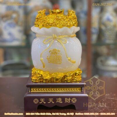 Túi Tiền Vàng Màu Trắng Chiêu Tài
